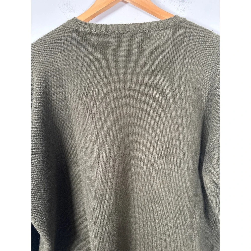 Polo Ralph Lauren 100% Cashmere Sweater Green Size XL V Neck Long Sleeve Luxe